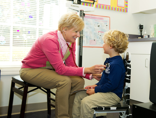 on site nurse making sure kid is in good health at Jolly Tots Too!