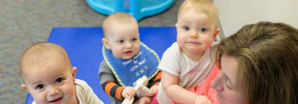 an infant daycare provider takes care of a bunch of New Albany Ohio infants 